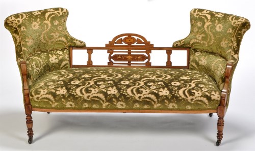 Lot 934 - A Victorian inlaid rosewood six-piece salon...