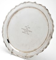 Lot 662 - A Chilean 800 standard salver, circular,...