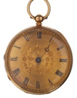 Lot 687 - A Victorian gentleman's open faced 18ct. gold...