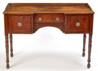 Lot 1254 - A mahogany dressing table, the inverted...