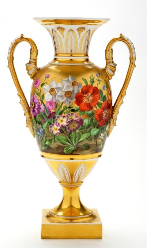 Lot 139 - Vienna two-handled vase, the ovoid body...