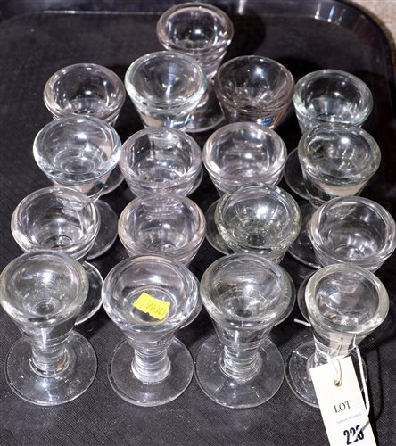 Lot 228 - Seventeen 19th Century glass penny licks.