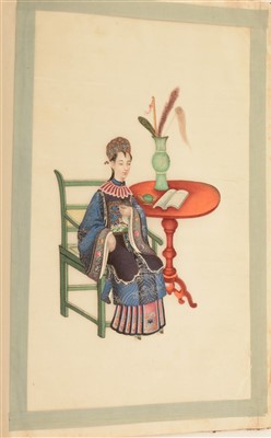 Lot 32 - Three 19th Century Chinese albums of pith paper watercolour and gouache paintings.