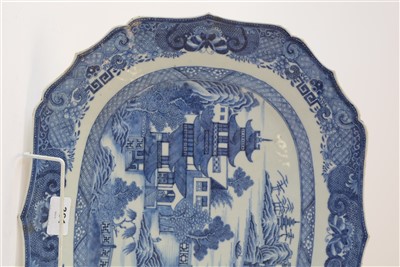 Lot 361 - An 18th Century Chinese porcelain meat plate.
