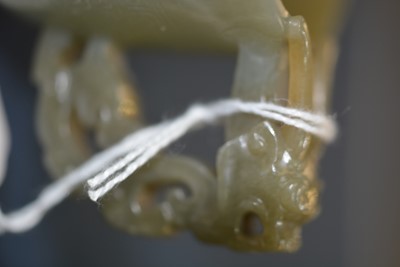 Lot 598 - Chinese spinach green jade censer