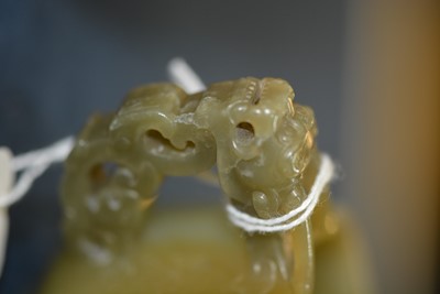 Lot 598 - Chinese spinach green jade censer