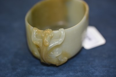 Lot 598 - Chinese spinach green jade censer