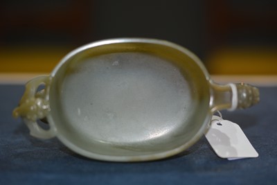 Lot 598 - Chinese spinach green jade censer
