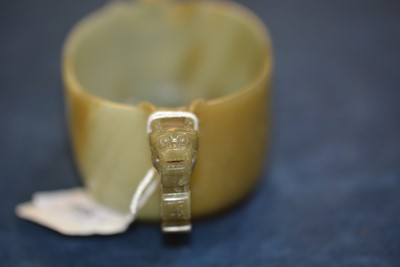 Lot 598 - Chinese spinach green jade censer
