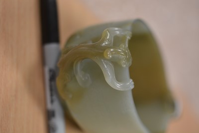 Lot 598 - Chinese spinach green jade censer
