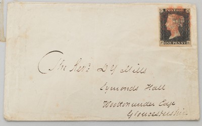 Lot 1207 - GB QV 1d black on cover
