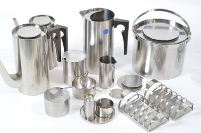 Lot 27 - Arne Jacobsen for Stelton: eleven pieces of 'Cylinda-line' tableware; and six dessert dishes.