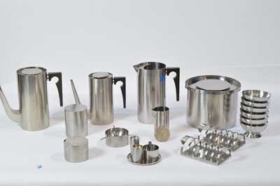 Lot 27 - Arne Jacobsen for Stelton: eleven pieces of 'Cylinda-line' tableware; and six dessert dishes.