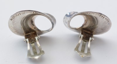 Lot 746 - Vivianna Torun Bülow-Hübe for Georg Jensen: sterling silver earrings