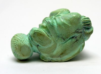 Lot 469 - Chinese turquoise figure; jadeite pendant, hardstone cup
