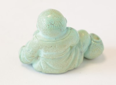 Lot 469 - Chinese turquoise figure; jadeite pendant, hardstone cup