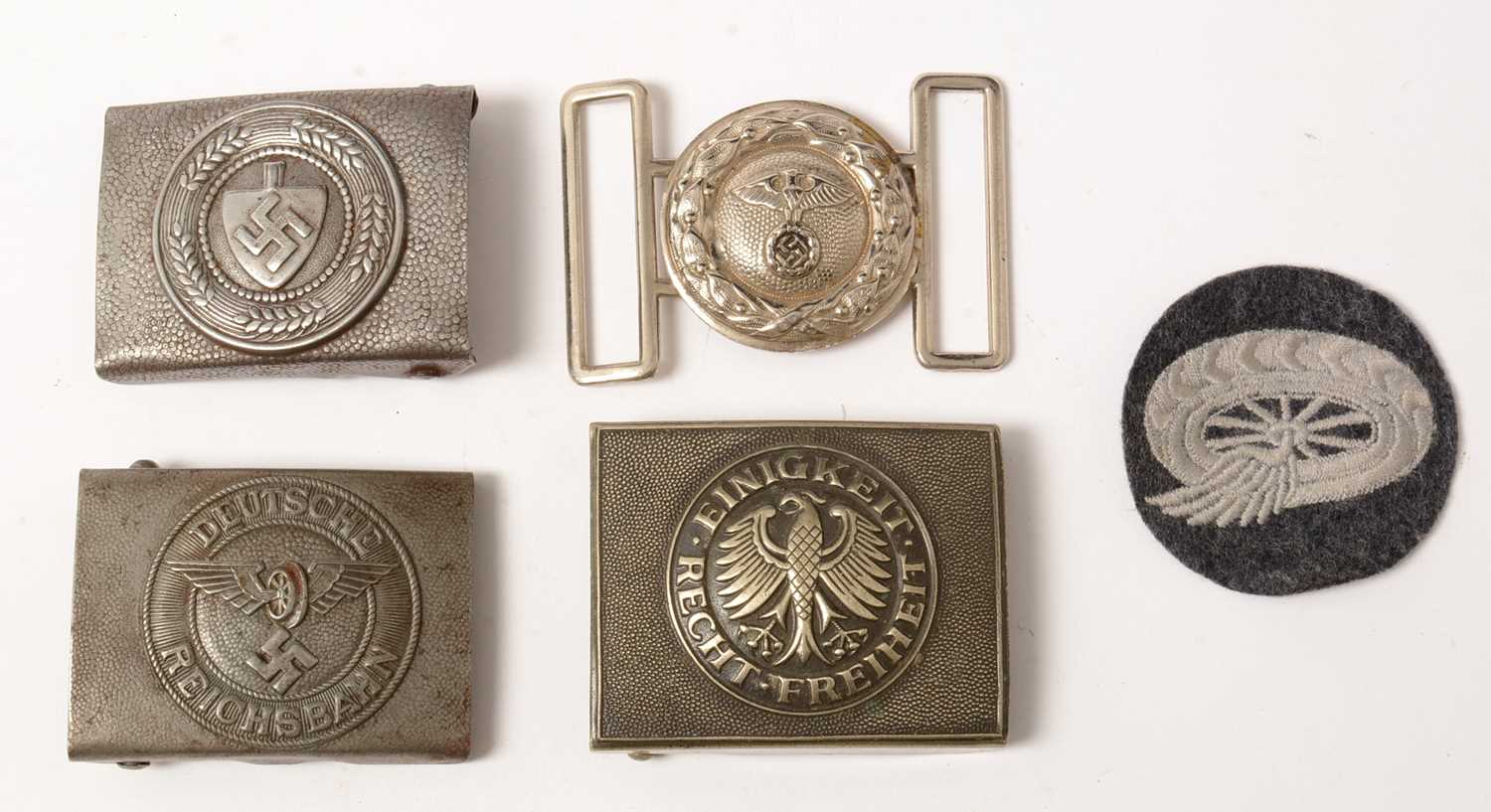 Lot 1045 - Three WWII and later German belt buckles