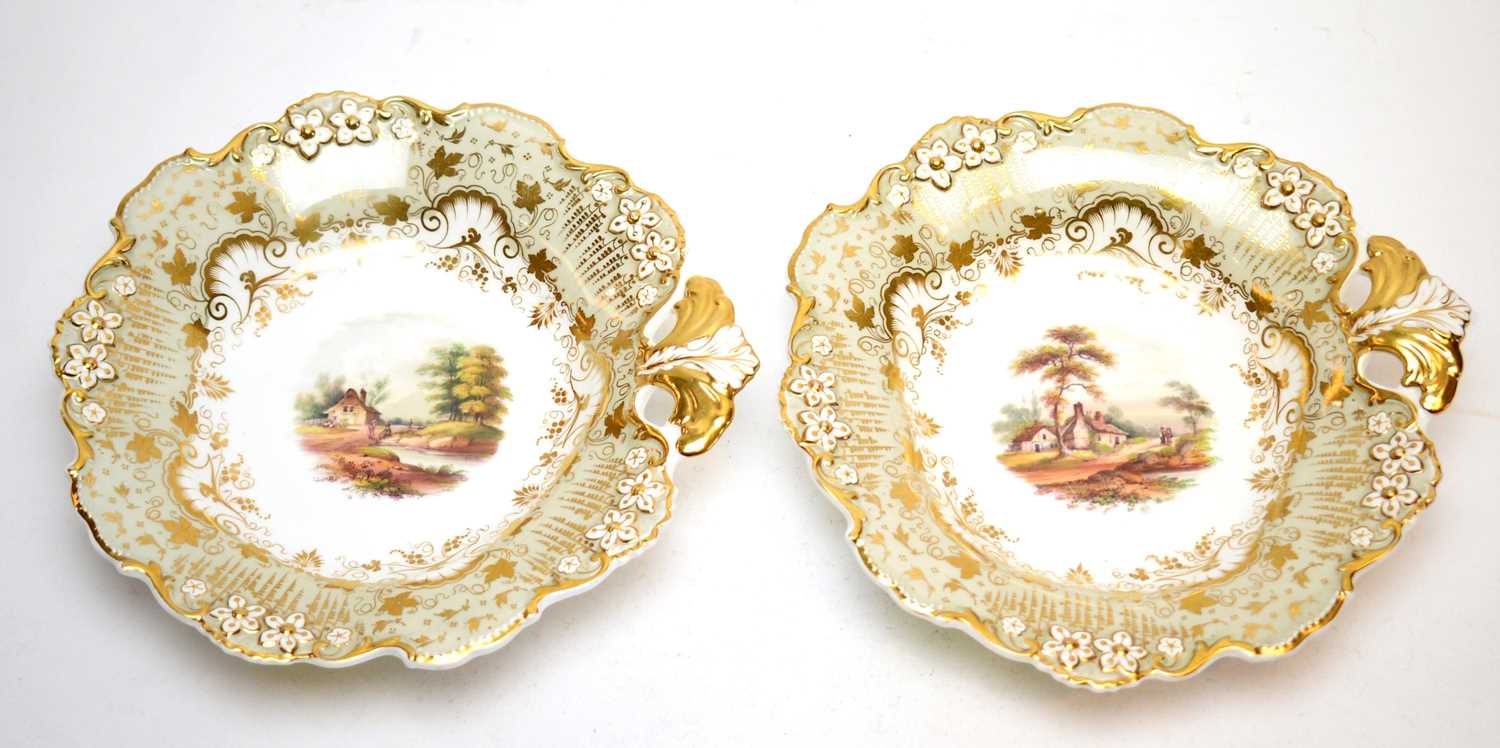Lot 347 - Pair of Davenport dessert dishes