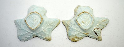 Lot 333 - Pair Bow pickle leaves, Princess Charlotte commemorative teacup and saucer.