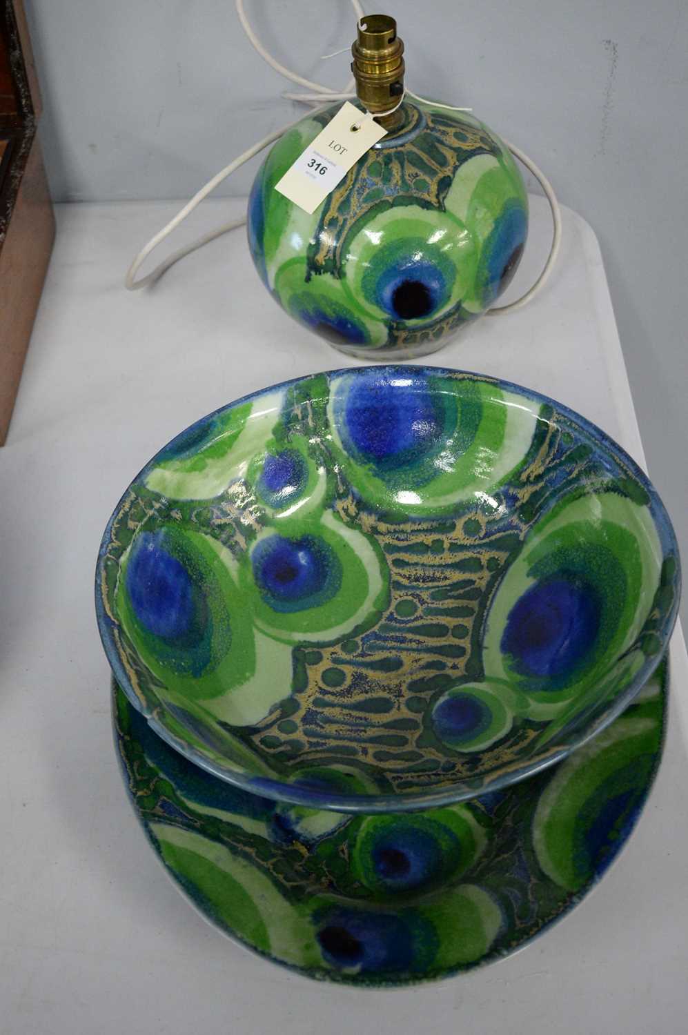 Lot 316 - Contemporary Dartington Pottery dish; and other items.