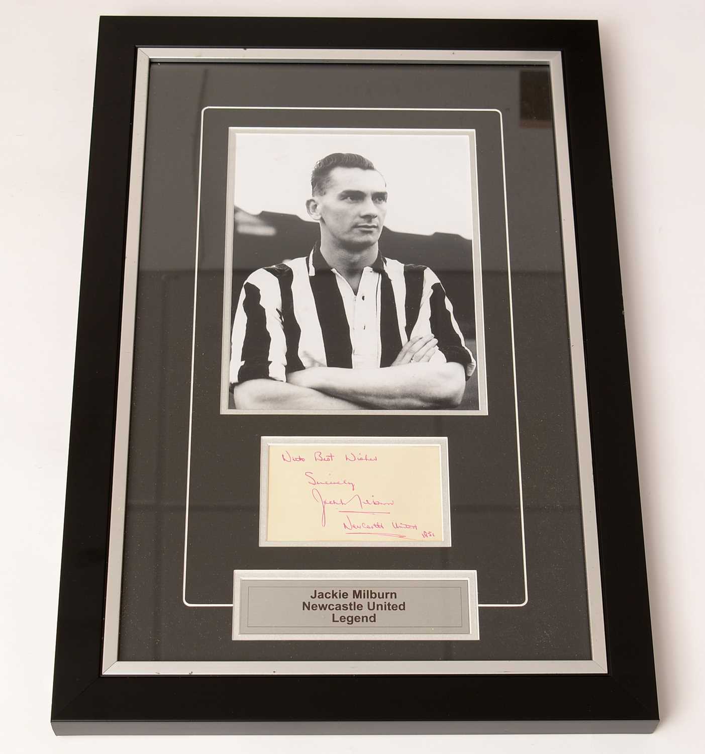 Lot 629 - Autograph of Newcastle United football player Jackie Milburn