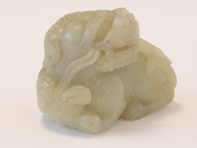 Lot 473 - Chinese carved Jade Buddhist lion