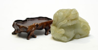 Lot 473 - Chinese carved Jade Buddhist lion