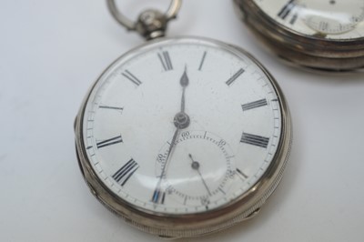 Lot 172 - Three silver cased open faced pocket watches