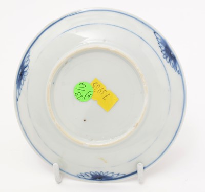 Lot 727 - Three Chinese blue and white saucers