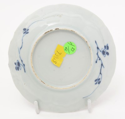 Lot 727 - Three Chinese blue and white saucers