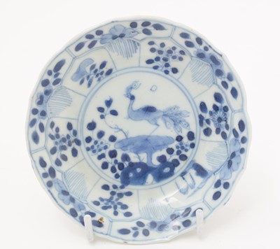 Lot 727 - Three Chinese blue and white saucers