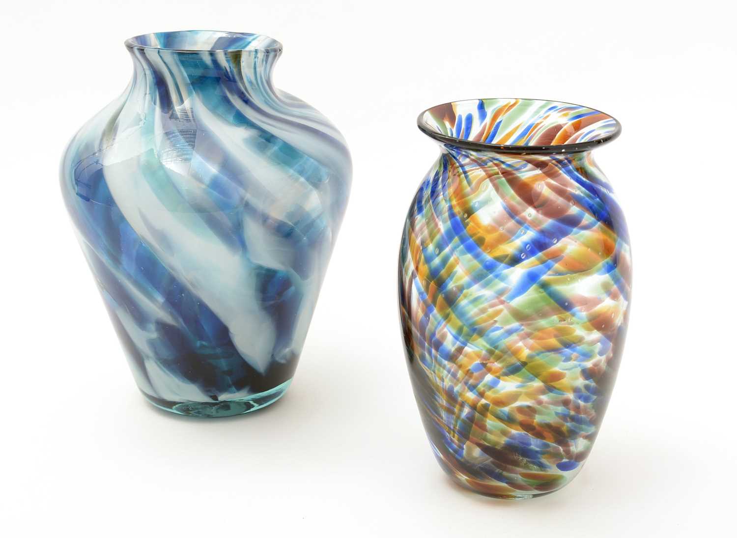 Lot 451 - Two Hartley Wood Sunderland glass vases