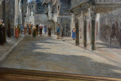 Lot 892 - George Sherwood Hunter RBA - A Street Scene in Vitre | oil