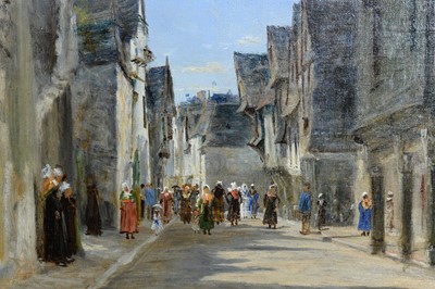 Lot 892 - George Sherwood Hunter RBA - A Street Scene in Vitre | oil