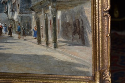 Lot 892 - George Sherwood Hunter RBA - A Street Scene in Vitre | oil