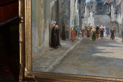 Lot 892 - George Sherwood Hunter RBA - A Street Scene in Vitre | oil