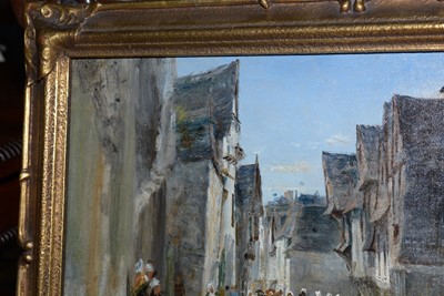 Lot 892 - George Sherwood Hunter RBA - A Street Scene in Vitre | oil