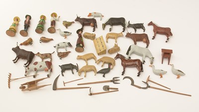 Lot 32 - Erzgebirge farmyard including animals, people, buildings and others