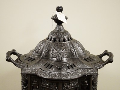 Lot 84 - A Victorian cast metal cathedral heater.