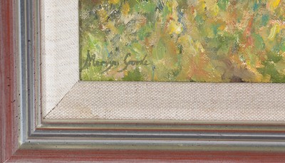 Lot 91 - Mervyn Goode - September Puddles in the Lane | oil
