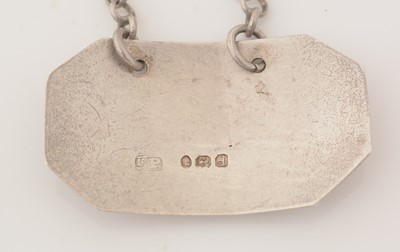 Lot 269 - Three silver wine labels, various styles and makers.
