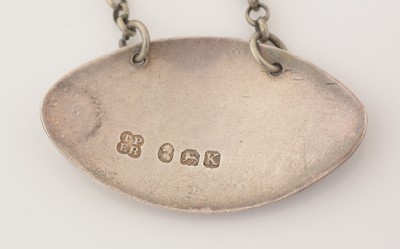 Lot 269 - Three silver wine labels, various styles and makers.