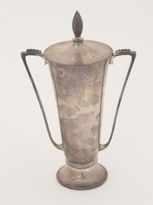 Lot 223 - An Elizabeth II silver Art Deco revival cup and cover.