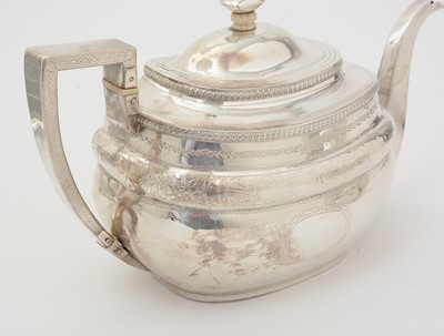 Lot 26 - A George III silver four-piece tea service.