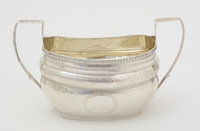 Lot 26 - A George III silver four-piece tea service.