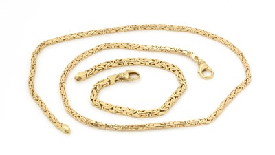 Lot 519 - An 18ct yellow gold matching necklace and bracelet