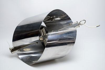 Lot 40 - A late 20th Century chrome metal light shade by Sciolari