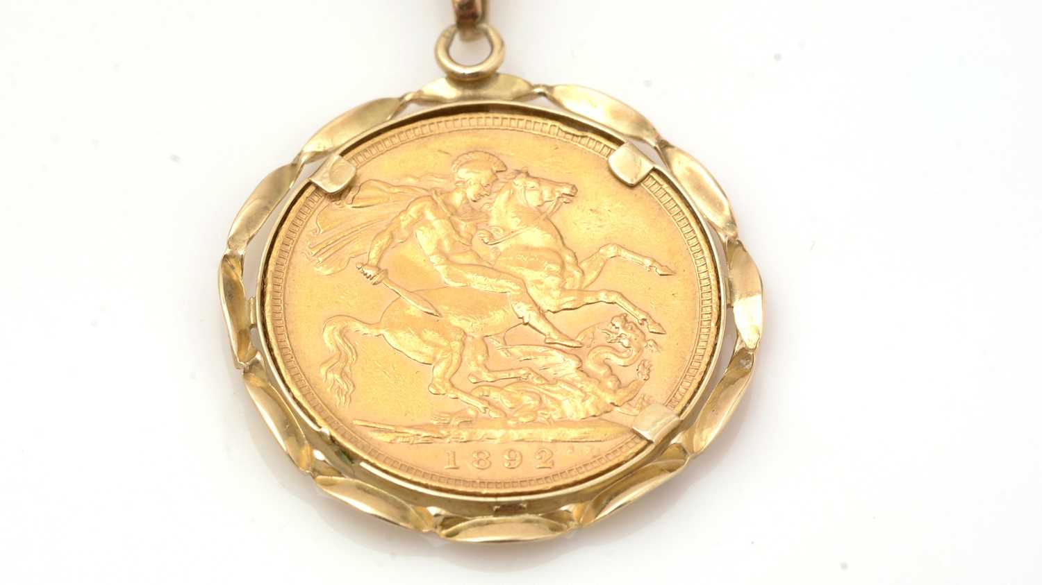 Lot 94 - A Queen Victoria gold sovereign in 9ct yellow gold pendant mount