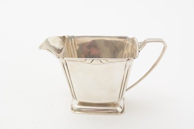 Lot 11 - An art deco three-piece silver tea set