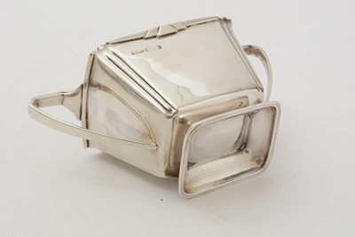 Lot 11 - An art deco three-piece silver tea set